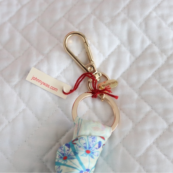 JOHNNY WAS Keychain Zoila Bandana Silk Scarf Handkerchief NWT Boho Bag Charm - Picture 5 of 5